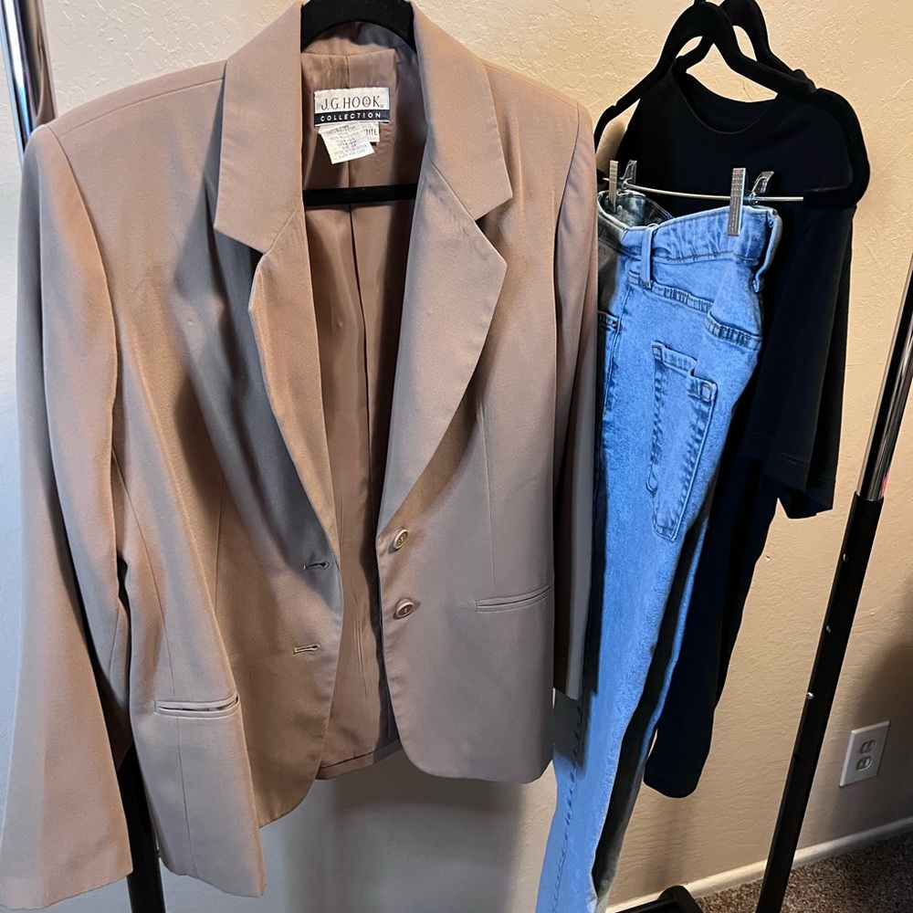 Petite Tan Slouchy Blazer